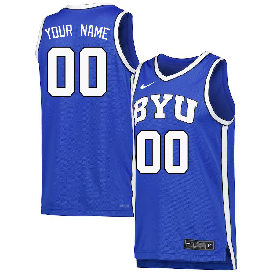 Custom BYU Cougars Name And Number College Basketball Jerseys Stitched-Royal - Click Image to Close